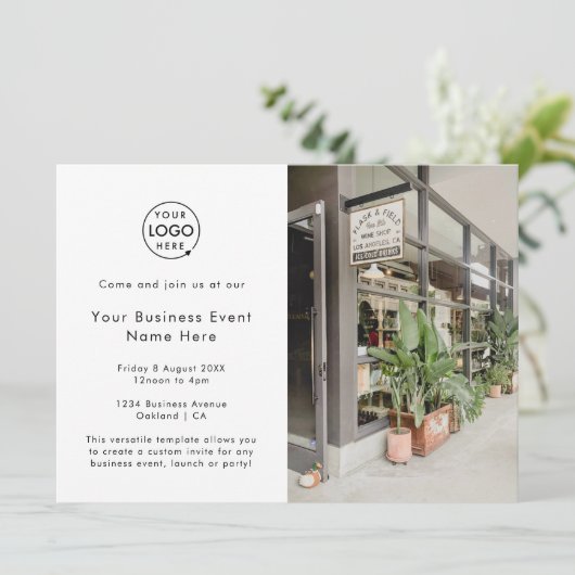 Business Event | Minimale professionele foto Kaart (Staand voorkant)