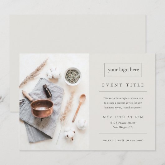 Business Event | Minimale professionele foto Kaart (Voorkant / Achterkant)