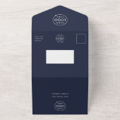 Business Event | Navy Blue Modern Professional All In One Uitnodiging (Buitenkant)