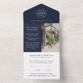 Business Event | Navy Blue Modern Professional All In One Uitnodiging (Binnen)