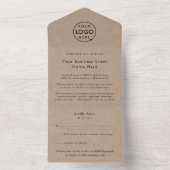 Business Event | Rustic Kraft Professional Logo All In One Uitnodiging (Binnen)