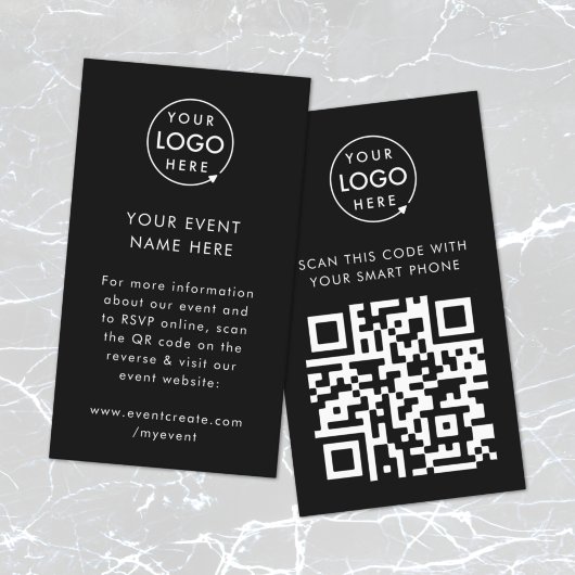 Business Event Website QR Code Black Business Informatiekaartje