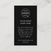 Business Event Website QR Code Black Business Informatiekaartje (Voorkant)