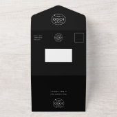 Business Event | Zwarte Moderne Minimale Foto All In One Uitnodiging (Buitenkant)