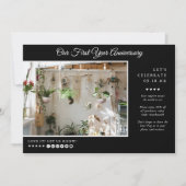 Business Event | Zwarte Moderne Minimale Foto Kaart (Voorkant)