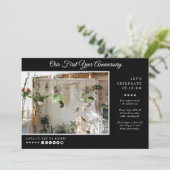 Business Event | Zwarte Moderne Minimale Foto Kaart (Staand voorkant)