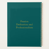 Business Executive Dark Blauwgroen Gold Monogram Planner (Achterkant)