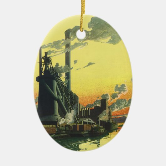  Business Factory, Manufacturing on a Dock Keramisch Ornament (Voorkant)