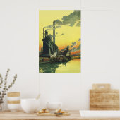  Business Factory, Manufacturing on a Dock Poster (Keuken)