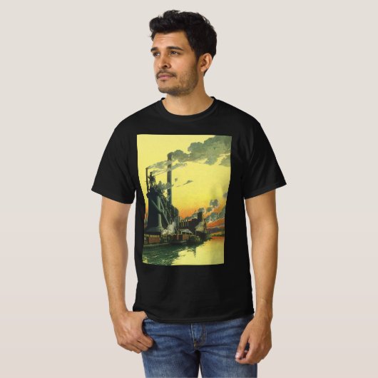  Business Factory, Manufacturing on a Dock T-shirt (Voorkant volledig)