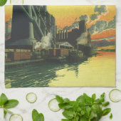  Business Factory, Manufacturing on a Dock Theedoek (Gevouwen)