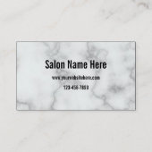 Business Faux White Marble Hair Salon Loyalty Kaar Visitekaartje (Achterkant)