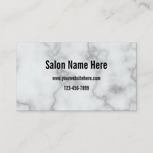 Business Faux White Marble Hair Salon Loyalty Kaar Visitekaartje (Achterkant)