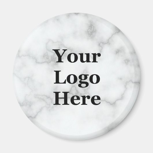Business Faux White Marble Your Logo Sjabloon Magneet (Voorkant)
