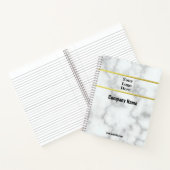 Business Faux Wit Marmer Bedrijfsnaam Logo Notitieboek (Binnen)