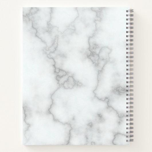 Business Faux Wit Marmer Bedrijfsnaam Logo Notitieboek (Achterkant)