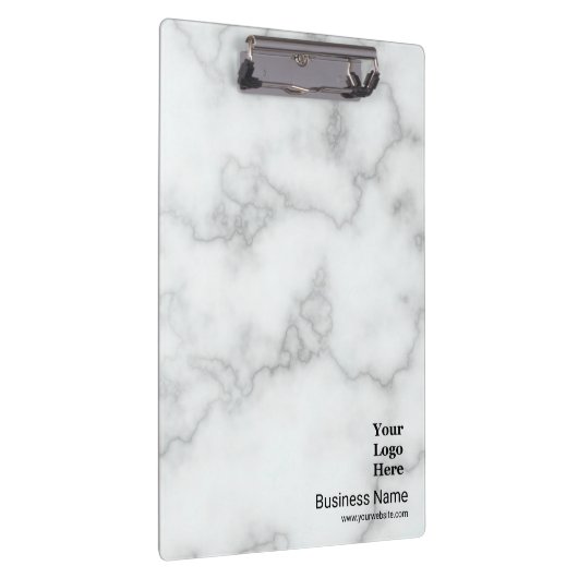Business Faux Wit Marmer Uw Logo Professional Klembord (Rechts)