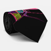 Business Festive Pattern Blue Black Stropdas (Opgerold)