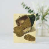  Business Finance, Gold Coin Money in Purpose Briefkaart (Staand voorkant)