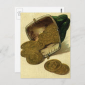  Business Finance, Gold Coin Money in Purpose Briefkaart (Voorkant / Achterkant)