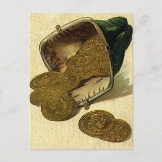  Business Finance, Gold Coin Money in Purpose Briefkaart (Voorkant)