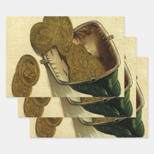  Business Finance, Gold Coin Money in Purpose Inpakpapier Vel (Set)