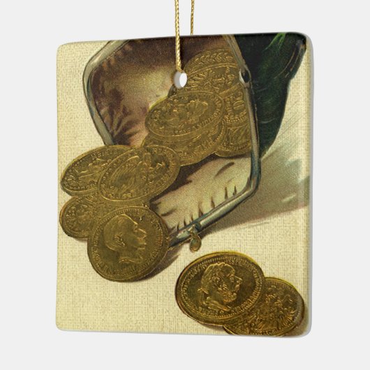  Business Finance, Gold Coin Money in Purpose Keramisch Ornament (Links)