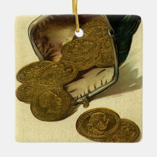  Business Finance, Gold Coin Money in Purpose Keramisch Ornament (Voorkant)
