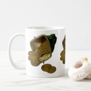 Business Finance, Gold Coin Money in Purpose Koffiemok