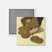  Business Finance, Gold Coin Money in Purpose Magneet