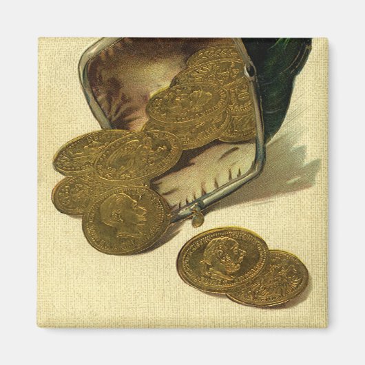  Business Finance, Gold Coin Money in Purpose Magneet