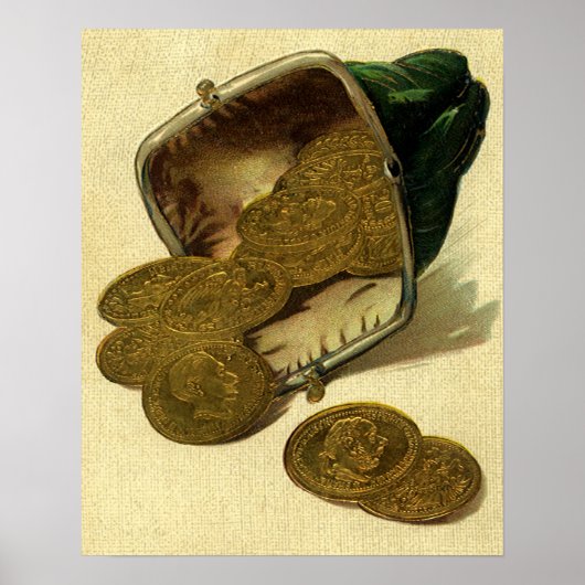 Business Finance, Gold Coin Money in Purpose Poster (Voorkant)
