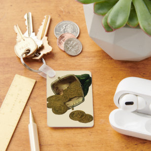  Business Finance, Gold Coin Money in Purpose Sleutelhanger