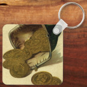  Business Finance, Gold Coin Money in Purpose Sleutelhanger (Achterkant)