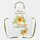 Business Floral Sunflower Caregiver Schort (Voorkant)