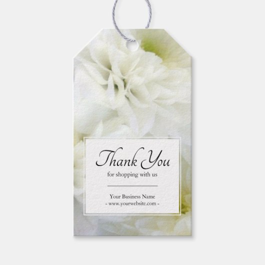 Business Floral White Bouquet Dank je Cadeaulabel (Voorkant)