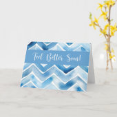 Business Get Well van Group Blue Chevron Pattern Kaart (Gele Bloem)