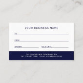 Business Gift Card | Elegant Navy Blue Contactkaartje (Achterkant)