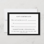 BUSINESS GIFT-CERTIFICAAT| voor u (Achterkant)