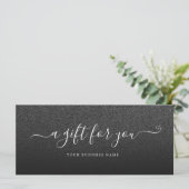Business Gift Certificate Black glitter ombre (Staand voorkant)