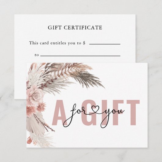 BUSINESS GIFT CERTIFICATE | BOHO (Voorkant / Achterkant)