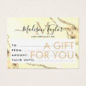 Business Gift Certificate Gold Glitter Agate Visitekaartje (Voorkant)