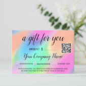 Business Gift Certificate Holograph Logo QR Code (Staand voorkant)