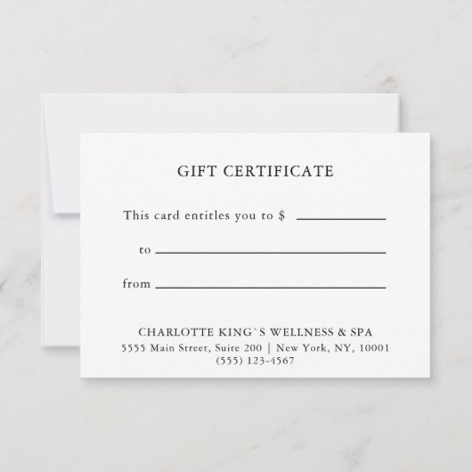 BUSINESS GIFT CERTIFICATE | Leopard Pattern (Achterkant)