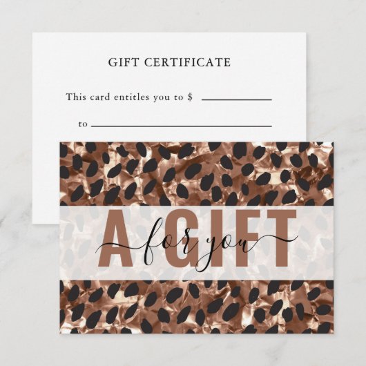 BUSINESS GIFT CERTIFICATE | Leopard Pattern (Voorkant / Achterkant)