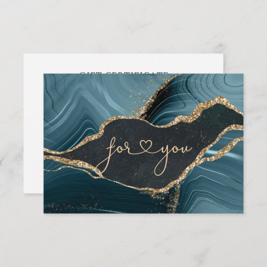 BUSINESS GIFT CERTIFICATE | Modern Marble Gold (Voorkant / Achterkant)