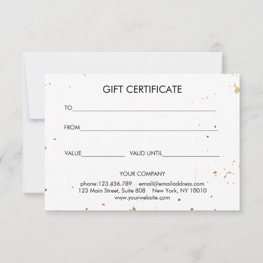 BUSINESS GIFT CERTIFICATE | Modern Watercolour (Achterkant)