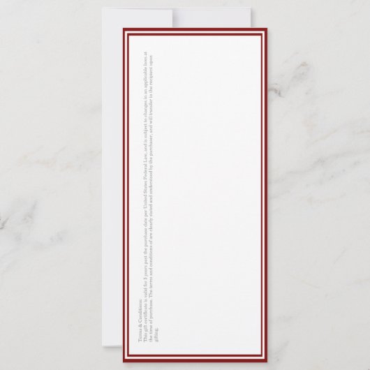 Business Gift Certificate - Printed Template (Achterkant)