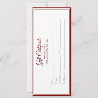 Business Gift Certificate - Printed Template