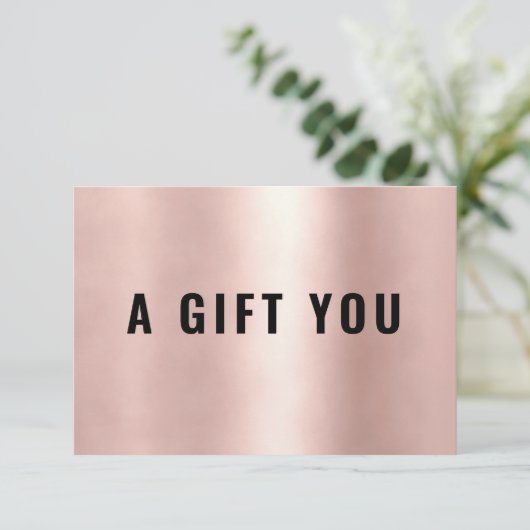 BUSINESS GIFT CERTIFICATE | Rosegold (Staand voorkant)